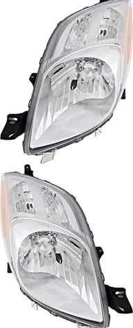 Compatible with Toyota Yaris Hatchback Headlights Lamps Set 2007 2008 Halogen Driver and Passenger Side