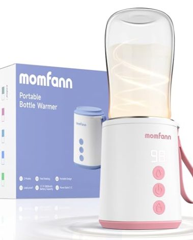 MOMFANN Portable Bottle Warmer, Travel Baby Bottle Warmer for Breastmilk On The Go, Leak-Proof, 2 Modes Fast Heating