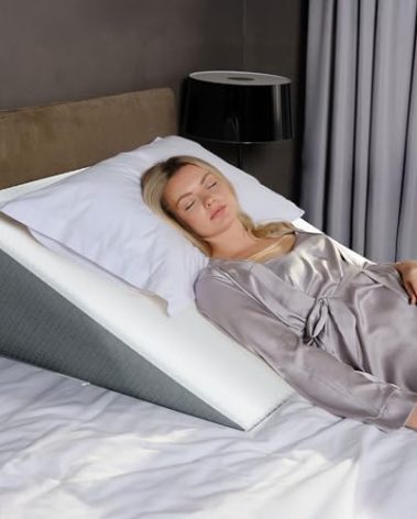 Kolbs Extra Wide Bed Wedge Pillow | Super Large | Memory Foam Top and Jacquard Cover | for Sleeping Acid Reflux GERD (12 Inch Height (31 x 33 x 12))