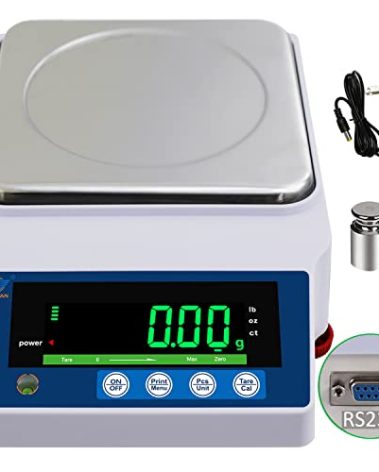 RUISHAN Lab Scale 5000gx0.01g High Precision Scientific Electronic Digital Laboratory Lab Weight Analytical Balance Scale .01g Accuracy Jewelry Pharmacy Chemistry Industria Calibrated Gram Scale