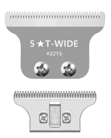 2215 Replacement T Wide Blades for Wahl 5 Star Detailer Li Trimmer 8081 and 8171 - Adjustable Stainless-steel Zero-Gap Trimmer Blade, Silver