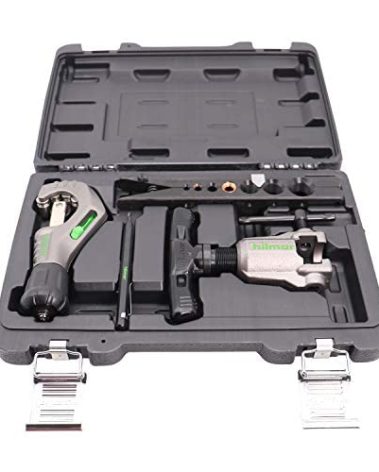 Hilmor 1937685 Orbital Flare Kit with 1/8" to 1-3/8" Tubing Cutter, Pen Style Deburring Tool and Storage Case, Black/Green,