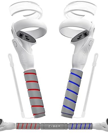 Zybervr Handle Attachment for Meta Quest 2 Controller Accessories, Gorilla Tag Long Arms Grips for Quest 2 Beat Saber Golf Club
