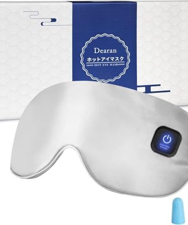 Dearan Upgraded 3 Temperature Modes Silk Heated Eye Mask Cordless,Rechargeable Warm Eye Heating Pad No Pressure for Dry Eyes, Sleep Eye Mask Christmas Gift for Men Women