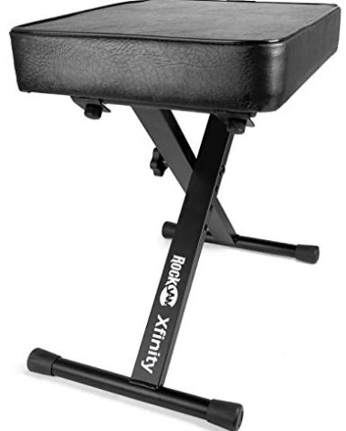 RockJam Premium Adjustable Padded Keyboard Bench or Piano Stool with Lessons.