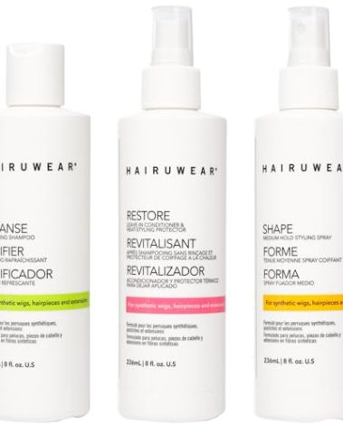 Shampoo & Conditioner Set with Hair Spray - Wig Care for Synthetic Wigs, Hairpieces & Extensions, Full Size (8 Fl Oz Each)