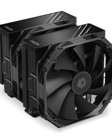 ID-COOLING FROZN A720 Black - 6.4" Height Black Dual-Tower Air CPU Cooler, 7×Ф6mm Heatpipes, Dual 140x140x25mm FDB Fans, TDP 300W, Intel LGA1700/1851/1200/115X/20XX; AMD AM4/AM5 (163mm in Height)