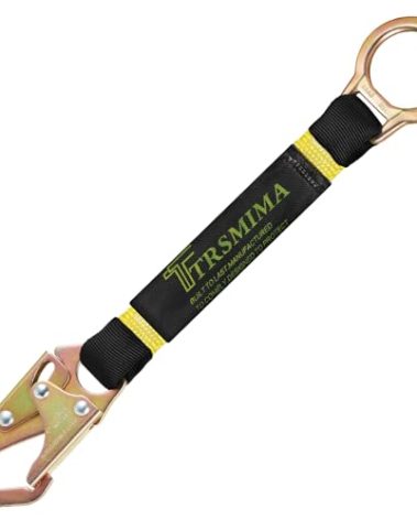 TRSMIMA Safety Harness Extension Lanyard - 18”D-ring Extender Fall Protection Arrest System with Snap Hook Connector Ring ANSI