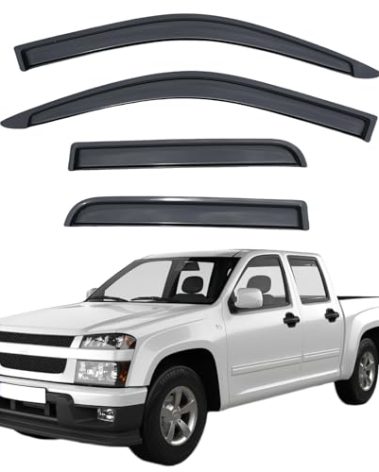 Rain Guards Compatible with 2004-2012 Chevy Colorado/Gmc Canyon, Acrylic Slim Style Window Visor Rain Guard, Side Window Deﬂector for Chevy Colorado Accessories, 2005 2006 2007 2008 2009 2010 2011