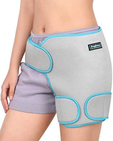 Hip Ice Pack Wrap for Women Men, Hip Brace with Hot Cold Pack for Injuries Reusable,Hip Gel Kit for Pain Relief Sciatica Nerve,Piriformis Stretcher, Hip Flexor Strain, Groin Pull, SI Joint (Grey)