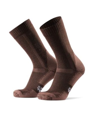 DANISH ENDURANCE Merino Wool Hiking Socks, Cushioned, for Men, Women & Kids, Oak Brown, US Women 8-10 // US Men 6.5-8.5