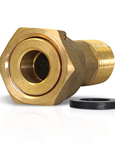 Midline Valve XND2025-OM Brass Water Meter Coupling Adapter Pipe Fitting; with Nut and Gasket; 2’’ MIP x 2-1/2’’ FIP