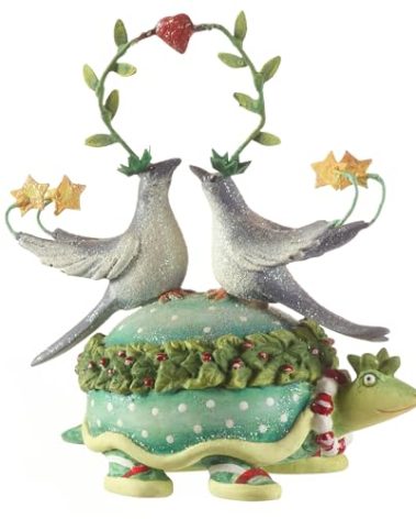 MACKENZIE-CHILDS Patience Brewster 12 Days Christmas Ornament, Decorative Hanging Ornament for Christmas Tree, 2 Turtles Doves