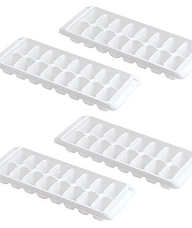 Kitch Easy Release White Ice Cube Tray, 16 Cube Trays (Pack of 4) (4 Pack - 64 Cubes)