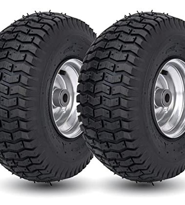 15x6.00-6 Lawn Mower Tire and Wheel Front Tire Compatible with John Deere Craftsman Husqvarna Riding Mowers Lawn Tractors