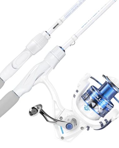 KastKing Centron Lite Spinning Fishing Reel Combo 6'6" M, 2000 Reel White