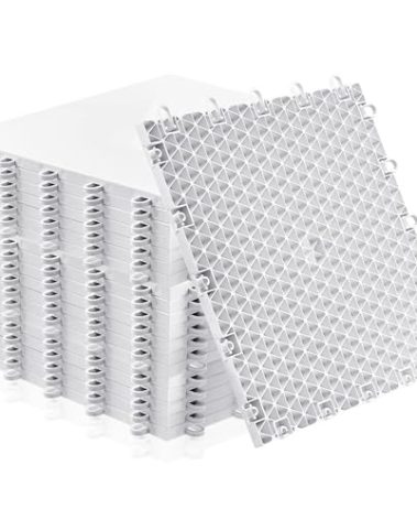 Fabbay Dryland Synthetic Ice Tiles for Hockey Floor Mat 12 x 12 Squares Hockey Training Equipment Board for Shooting Outdoor(White,30 Pack)