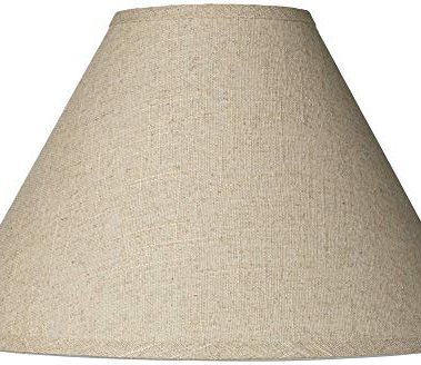 6" Top x 17" Bottom x 11 1/2" High x 11 1/2" Slant Lamp Shade Replacement Large Beige Brown Empire Round Rustic Farmhouse Western Fine Burlap Fabric Spider Harp Finial - Springcrest