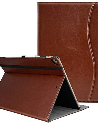 ZtotopCase for iPad Pro 12.9 Inch Case 2017/2015 (Old Model,1st & 2nd Generation), Premium PU Leather Business Folio Cover with Auto Wake/Sleep, Document Card Slot, Multiple Viewing Angles,Brown