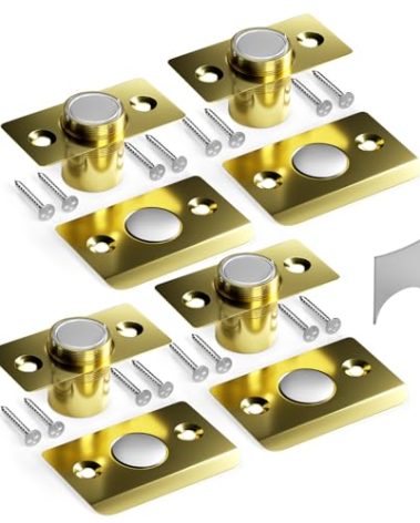 Tonitrui Silent Door Ball Catch, Adjustable Strong Magnet Door Catch,Using Completely noiseless,Perfectly Replacing The Old Ball Catch(Gold 4 Pack, Upgraded Version)