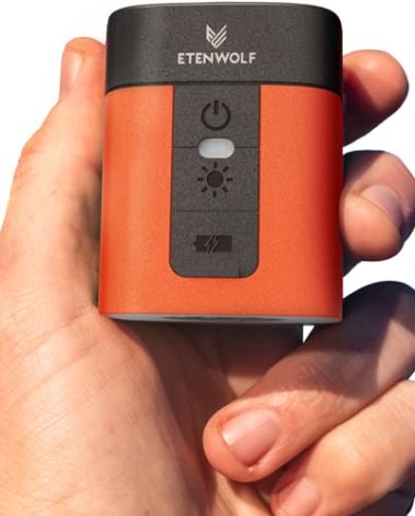 ETENWOLF AIR 3 Air Pump for Inflatables with 2600 mAh Battery & Camping Light, Ultra-Fast and Mini Electric Air Pump, Inflate Deflate for Air Mattress, Pool Floats, Vacuum Storage Bags, Vivid Orange