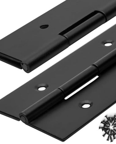 2Pack Heavy Duty Piano Hinge 36 Inch Stainless Steel Piano Hinge Black Continuous Hinge with Hole for Cabinets Boat Marine Door Box French Window Woodworking, 0.047" Leaf Thickness, 3'' Open Width