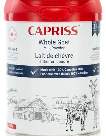 Capriss Whole Goat Milk Powder, 22.5oz | Canadian Family Farm Sourced, Vitamin D Enriched, High Protein & Calcium, A2 Milk, Easy to Digest, Gluten Free | No Antibiotics, No rBST, No Preservatives