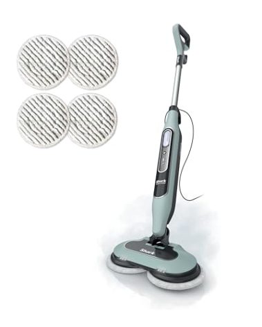 Shark Steam & Scrub Steam Mop, All-in-One Scrubbing and Sanitizing Hard Floor Cleaner, LED Headlights, 4 Dirt Grip Soft Scrub Pads Included, XL Water Tank, Swivel Steering, Hawaiian Grey, S8001