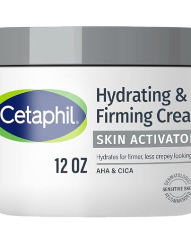 Cetaphil Skin Activator Hydrating & Firming Body Cream 12oz, Mandelic Acid (AHA) and Centella Asiatica (CICA) Cream, Hydrates and Firms Aging Skin, Anti-Aging Skincare, 12 oz