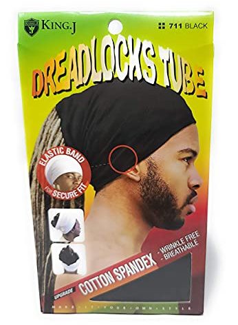 King.J Unisex Cotton Spandex Dreadlocks Tube (Black) by King J