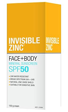 Invisible Zinc - Face + Body SunscreenSPF 50 UVA – UVB (150g/5.29oz)