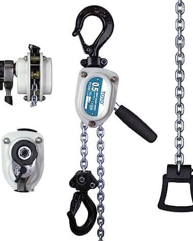 Mini Chain Hoist 1100lb TOYO Manual Lever Hoist 1/2 ton mini Puller 20ft Hand Lever Chain Hoist 6M Come Along Ratchet Lever Block Garages Warehouse Automotive Machinery