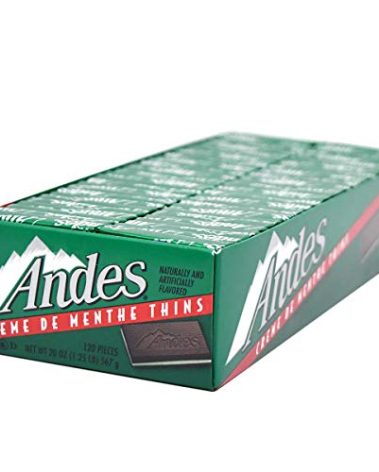 Tootsie Roll Andes Creme De Menthe Thin Mints - After Dinner Mints - Rectangular Chocolate Sandwich Mint Candies - 20 Oz, 120 Count