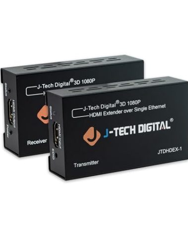J-Tech Digital HDMI Extender over cat5e/6 1080P@200ft HDMI Balun Over Single Ethernet Supports EDID Copy Compatible with Dolby Digital DTS