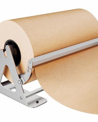 DIY Crew 18 Inch Paper Roll Dispenser and Cutter - Heavy-Duty Wall Mountable, Non Slip Tabletop - Kraft, Freezer, Butcher Paper - Up to 1000ft Rolls