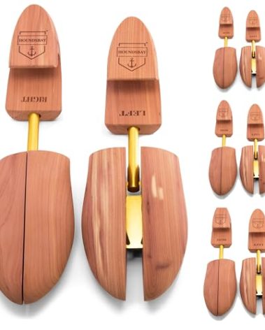 HOUNDSBAY Cedar Shoe Tree - Shoe Trees for Men & Women, Sneakers, Widener & Shaper