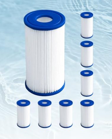 DAYEAR 20 Micron Pleated Sediment Water Filter 5"x2.5" Replacement Most Cold Plunge Filter Cartridge Compatible with Cold Plunge Water Chiller,Ice Bath Chiller,8 Pack