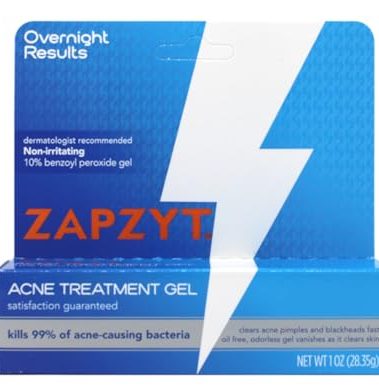 Zapzyt Maximum Strength 10% Benzoyl Peroxide Acne Treatment Gel 1 oz.