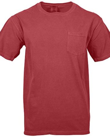 Comfort Colors Men's Adult Short Sleeve Pocket Tee, Style 6030 (X-Large, Chilli Red)