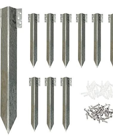 10pcs Sleeper Stakes,Metal Stake Heavy Duty,Fence Post Repair Stakes Anchors Ground Spikes, Metal Stake for Ground,Raised Garden Bed,Wooden Garden Edging Border,Driveway,Path Edging