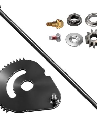 738-0919B Steering Shaft and 617-04094 Sector Gear Kit for MTD Troy Bilt 753-04517 738-0919 738-0919A, With 948-0389 710-1309 Steering Rod Cap, Screw and 941-0656A 741-0656A Pinion Gear & Bushing