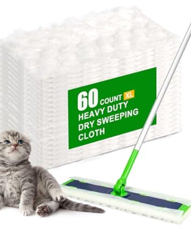 60 Count XL Heavy Duty Dry Sweeping Cloths for Swiffer Sweeper XL Mop - Disposable Pet Mopping Refills for Swiffer X-Large Sweeper - Thickened Multi-Surface Dry Pads Refill for Floor Cleaning