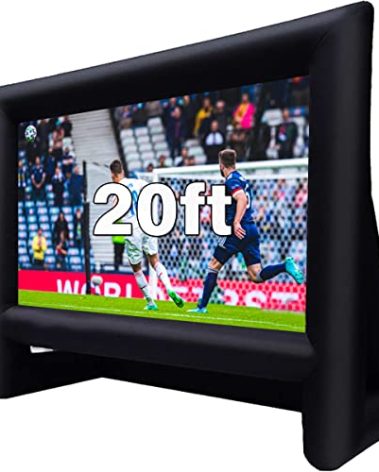 AZXRHWYGS 20 Feet Inflatable Movie Screen Outdoor Theater Blow Up Projection Screen with Carry Bag Blower for Front and Rear Projection Home Theater Backyard Pool Fun