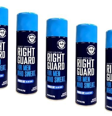 Right Guard Aerosol Sport Powder Dry Antiperspirant, 6 oz (Pack of 5)
