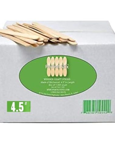 Perfect Stix - PS-114st-1,000 4.5" Craft Sticks/ Ice Cream Sticks/ Natural Wood - Box of 1,000ct