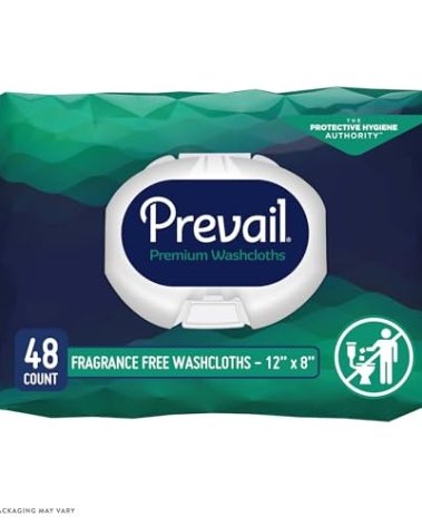 Prevail Fragrance Free Soft Pack Adult Washcloths - Unisex Adult Incontinence Wipes - Disposable Adult Wipes for Men& Women - 12"x 8", 576 Count (12 Packs of 48)