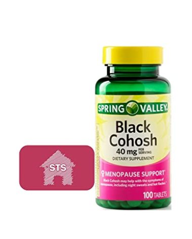 Spring Valley Black Cohosh - Menopause Support 40 mg, 100 Count + STS Sticker.
