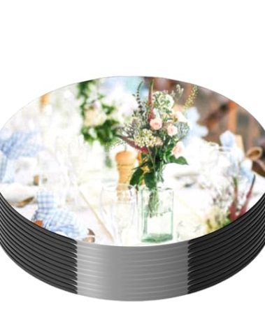 12PCS Round Mirror Centerpieces for Tables Decorations, 10" Acrylic Mirror Trays Plates for Centerpieces, Circle Mirror for Candle Plates Mirrors for Table Centerpieces Wedding Decorations
