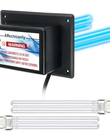 Air Scrubber UVC Light for HVAC System Dual Lamp 24w Power Consumption,110V Work Around The Clock, Four Lamps