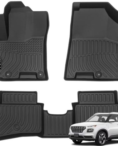 Wailtnb-Floor Mats Custom for Hyundai Venue 2026-2020 All Weather Protection Waterproof Non-Slip Durable Floor Liners Fits Front& 2nd Row Accessories